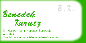 benedek kurutz business card
